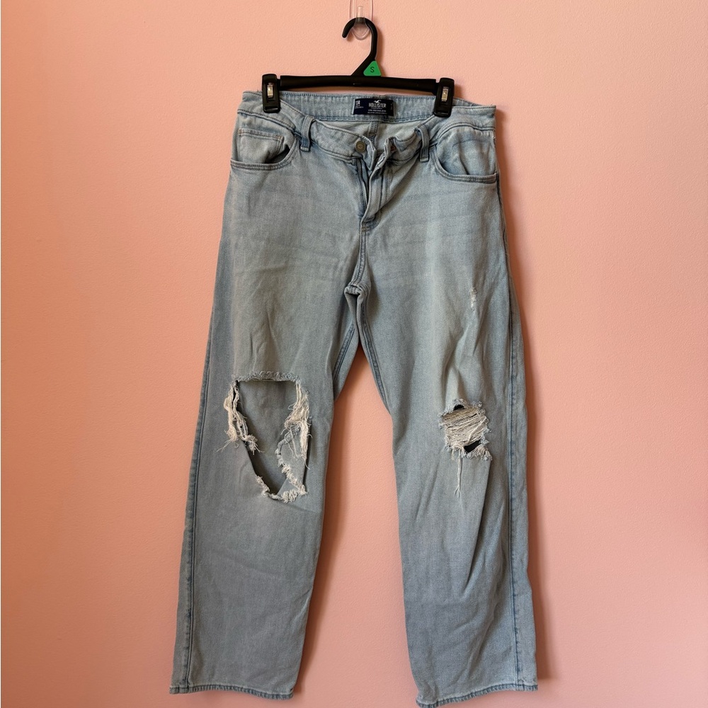 Stylish Ripped Light Blue Denim Jeans
